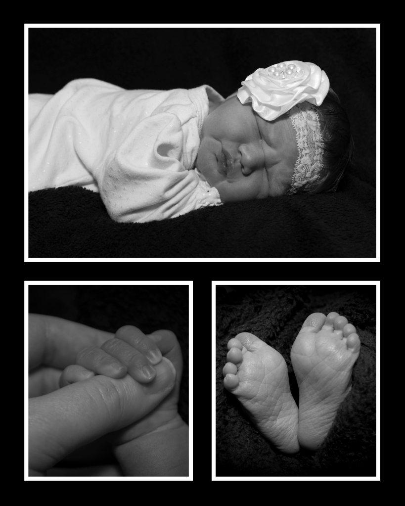 baby girl collage with feet and hands